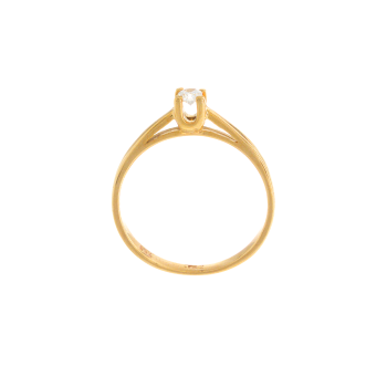 Δαχτυλίδι Μονόπετρο σε Χρυσό Κ14