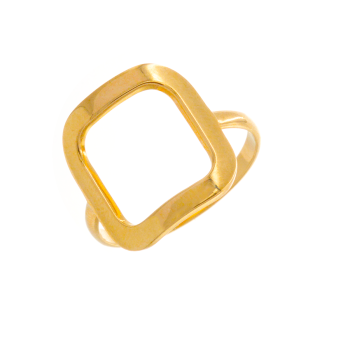 Δαχτυλίδι με Τετράγωνο σε Χρυσό Κ14 