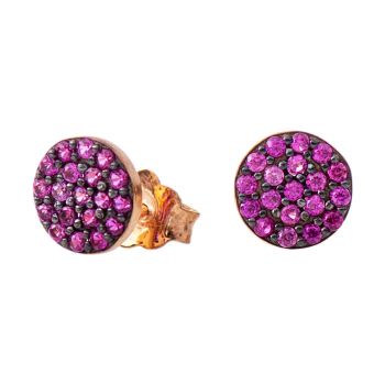 Σκουλαρίκια σε Ροζ Χρυσό Κ14 με Ζιργκόν